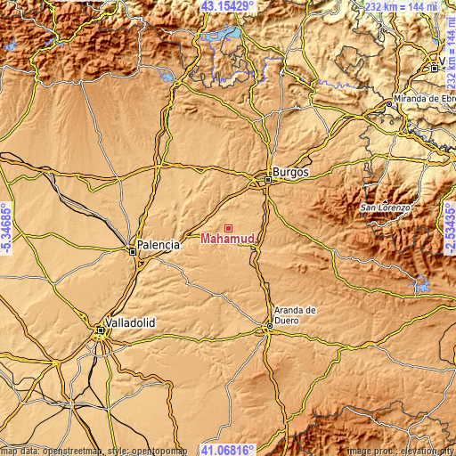 Topographic map of Mahamud