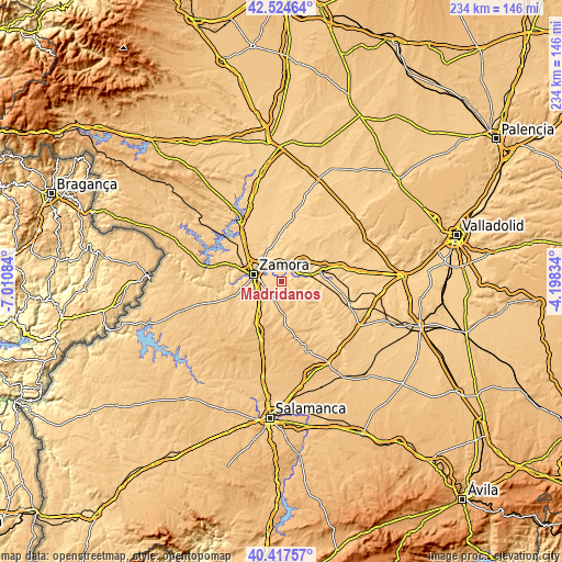 Topographic map of Madridanos