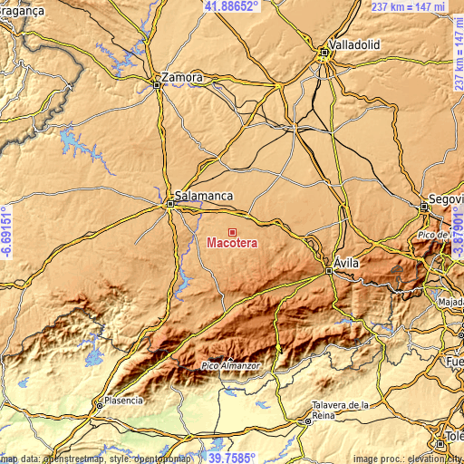 Topographic map of Macotera