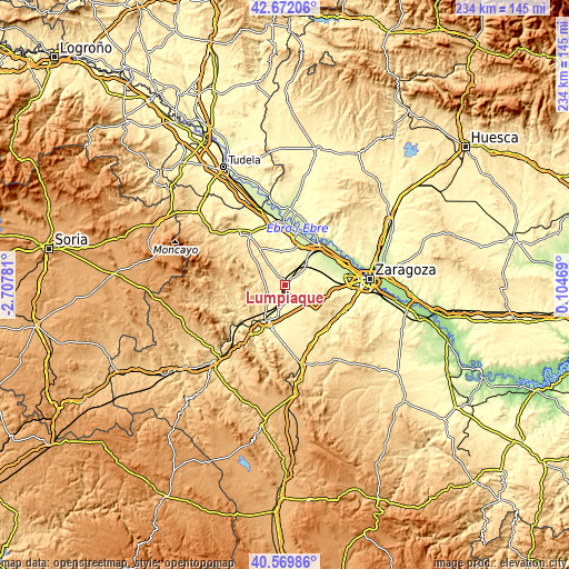 Topographic map of Lumpiaque