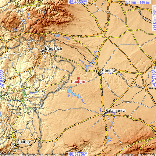 Topographic map of Luelmo