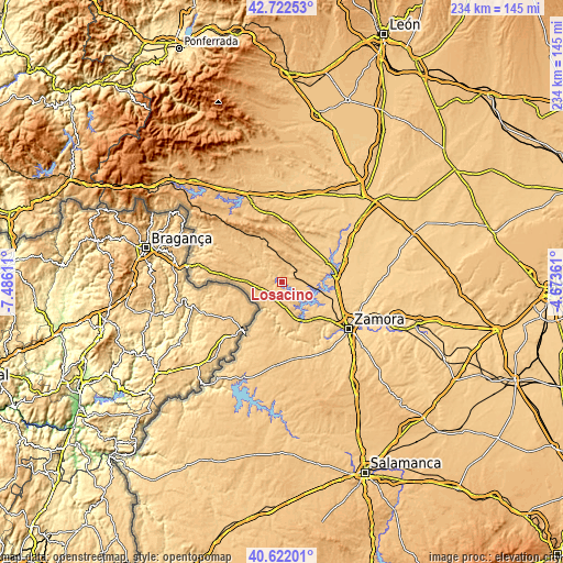 Topographic map of Losacino