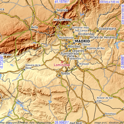 Topographic map of Lominchar