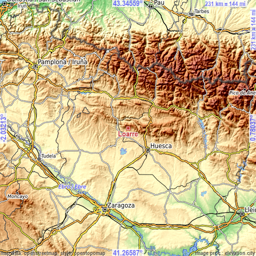 Topographic map of Loarre