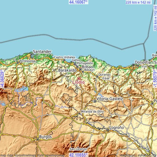Topographic map of Laudio / Llodio