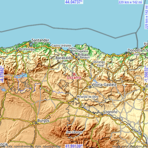 Topographic map of Lezama