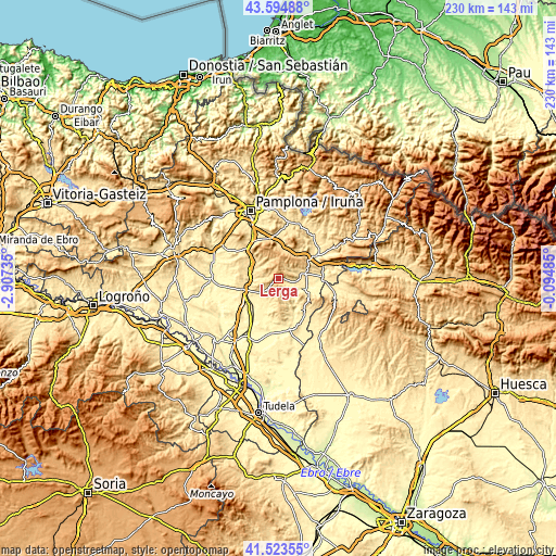 Topographic map of Lerga