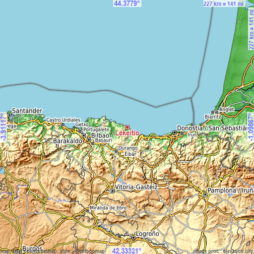 Topographic map of Lekeitio