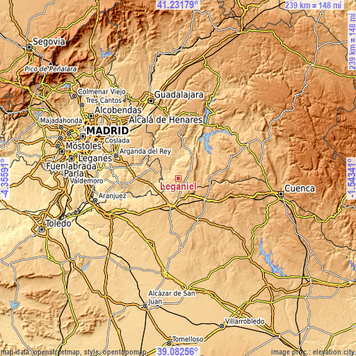 Topographic map of Leganiel