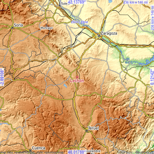 Topographic map of Lechón