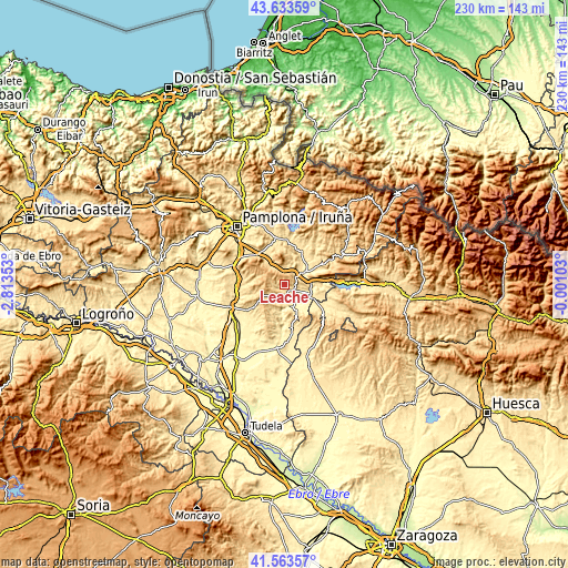 Topographic map of Leache