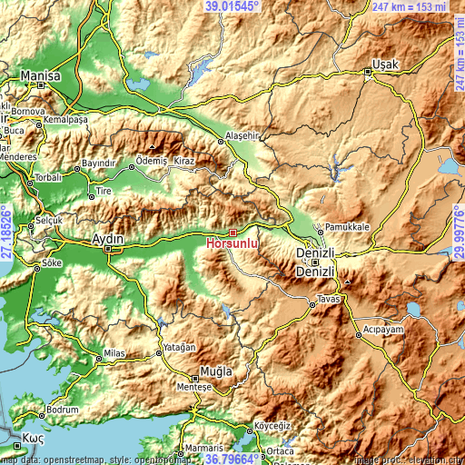 Topographic map of Horsunlu