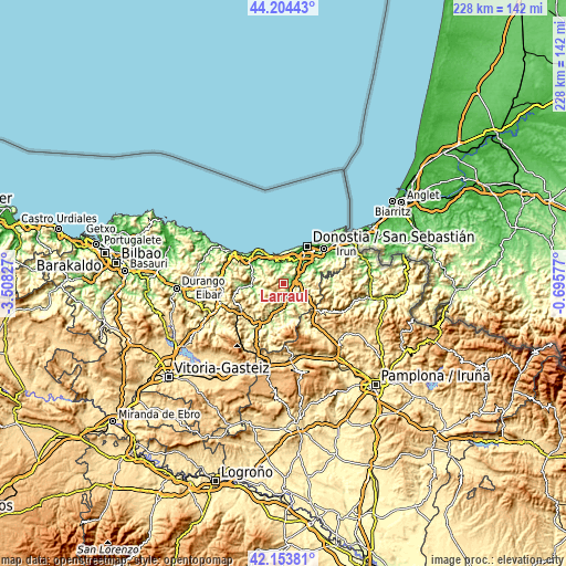 Topographic map of Larraul