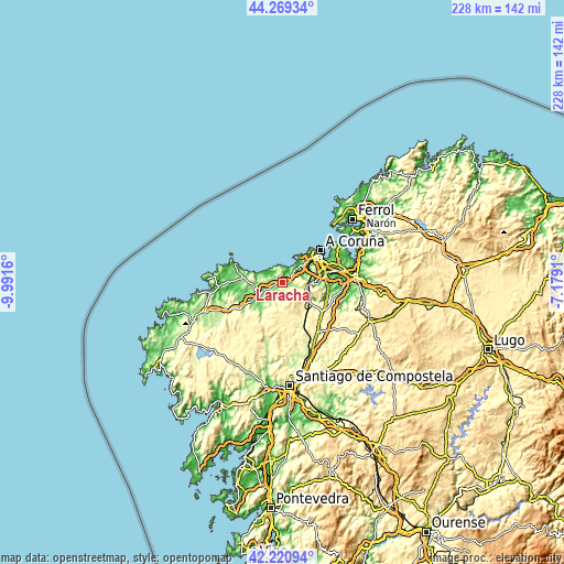 Topographic map of Laracha