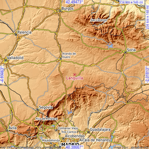 Topographic map of Languilla