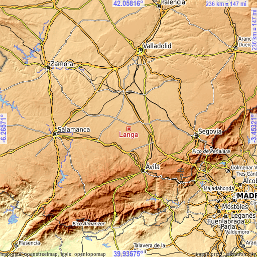 Topographic map of Langa