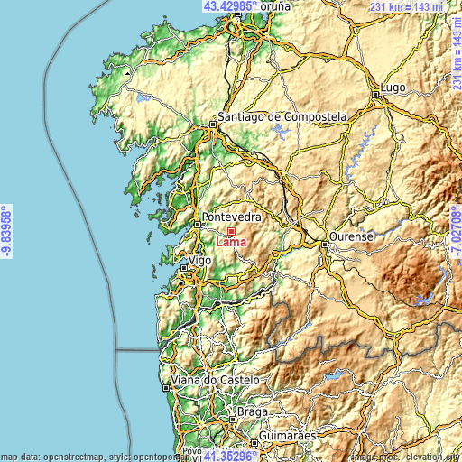 Topographic map of Lama