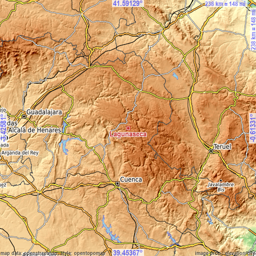 Topographic map of Lagunaseca