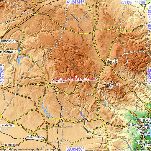 Topographic map of Laguna del Marquesado