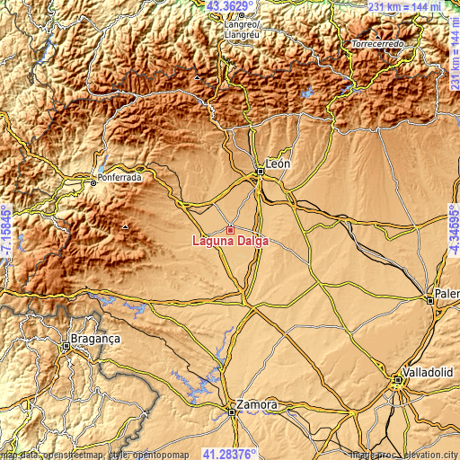 Topographic map of Laguna Dalga