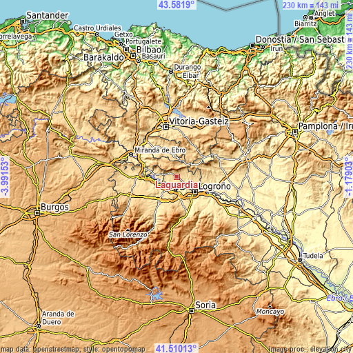 Topographic map of Laguardia