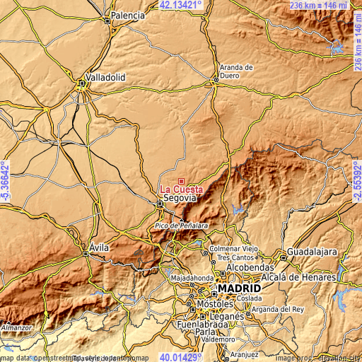 Topographic map of La Cuesta