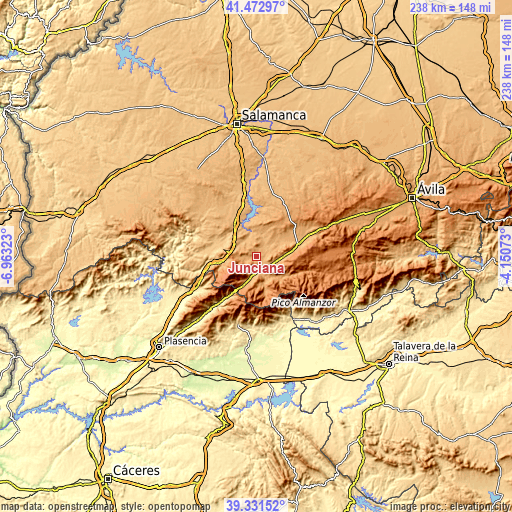 Topographic map of Junciana