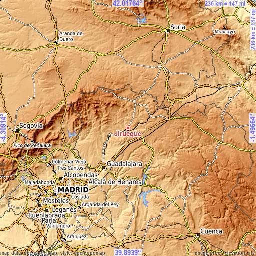 Topographic map of Jirueque