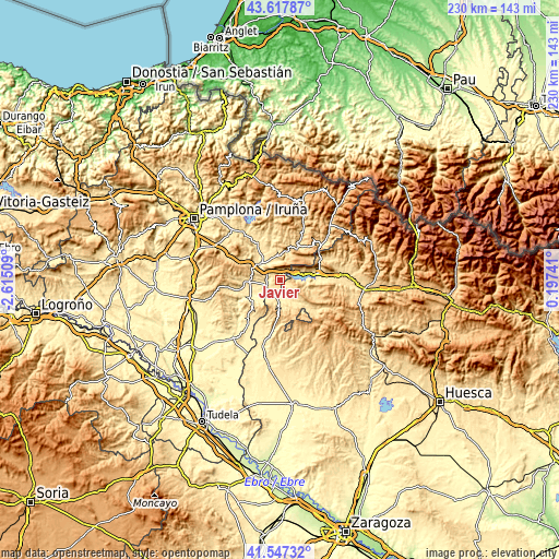 Topographic map of Javier