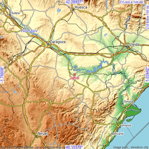 Topographic map of Jatiel