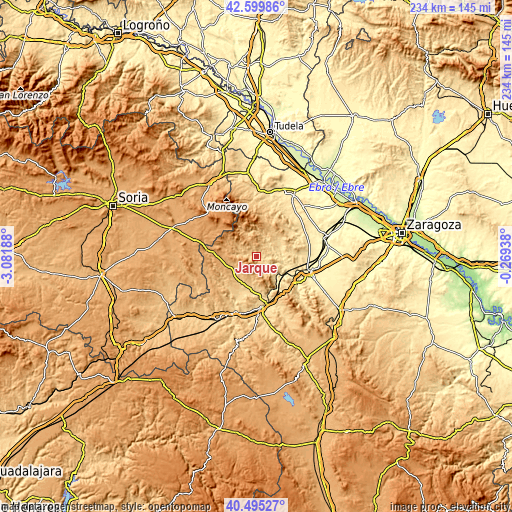 Topographic map of Jarque