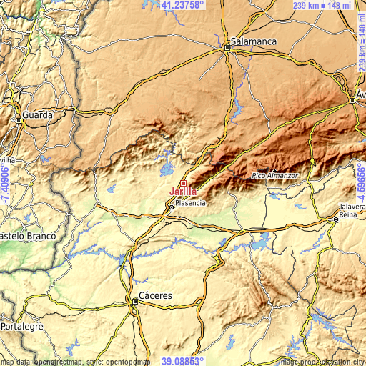 Topographic map of Jarilla