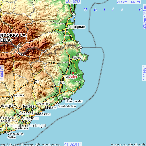 Topographic map of Jafre