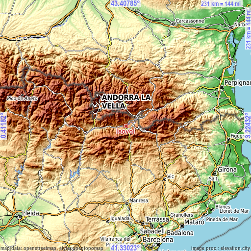 Topographic map of Isòvol