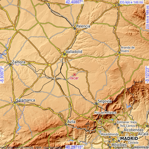 Topographic map of Iscar