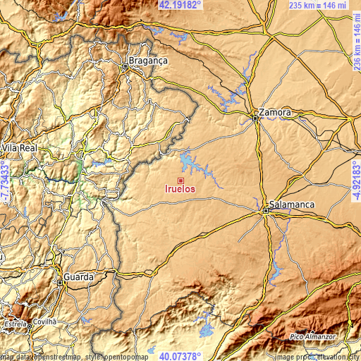 Topographic map of Iruelos