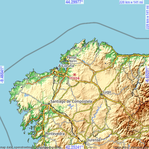 Topographic map of Irixoa