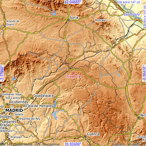 Topographic map of Iniéstola