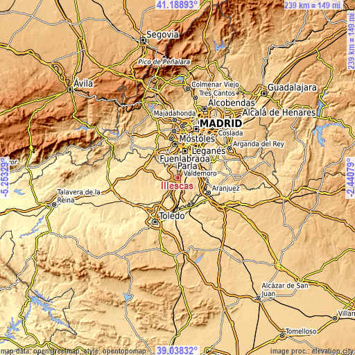 Topographic map of Illescas