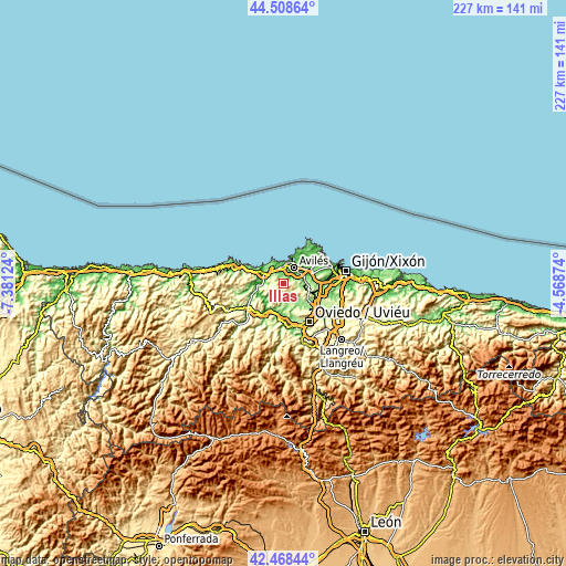 Topographic map of Illas