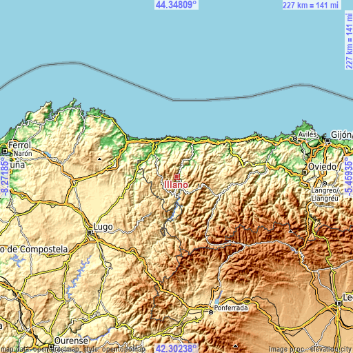 Topographic map of Illano