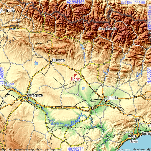 Topographic map of Ilche