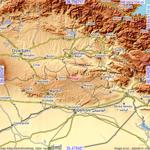 Topographic map of Hisar