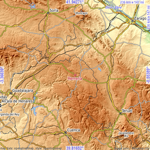 Topographic map of Herrería