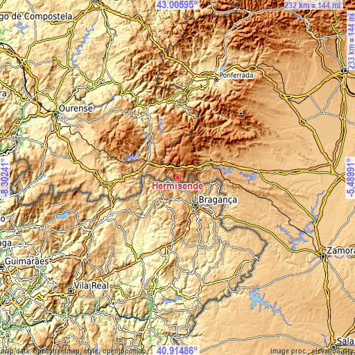 Topographic map of Hermisende