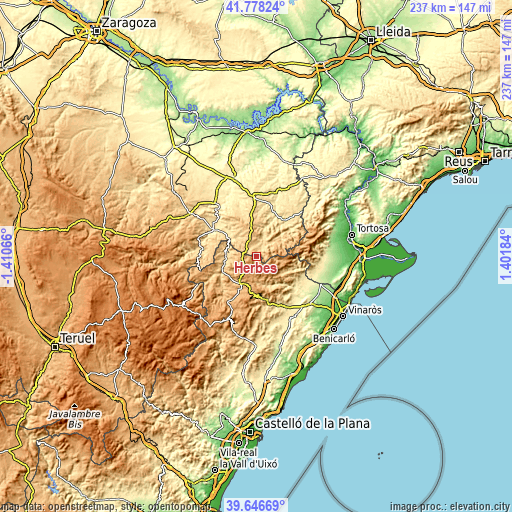 Topographic map of Herbés