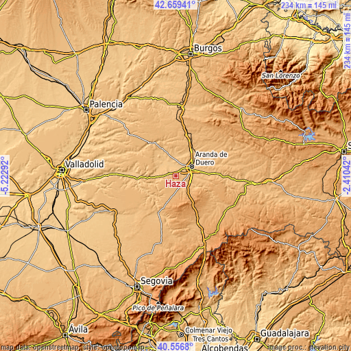 Topographic map of Haza