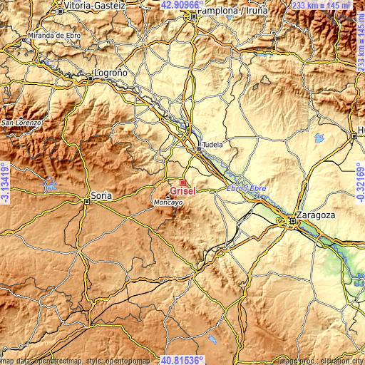 Topographic map of Grisel