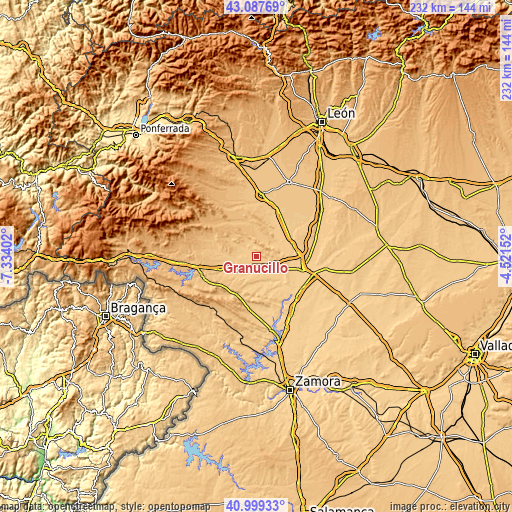 Topographic map of Granucillo