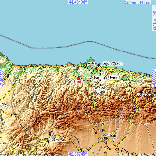 Topographic map of Grado